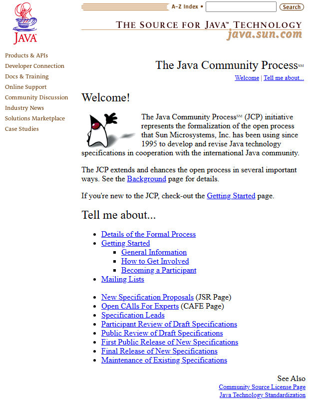 JCP website in 1999